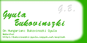 gyula bukovinszki business card